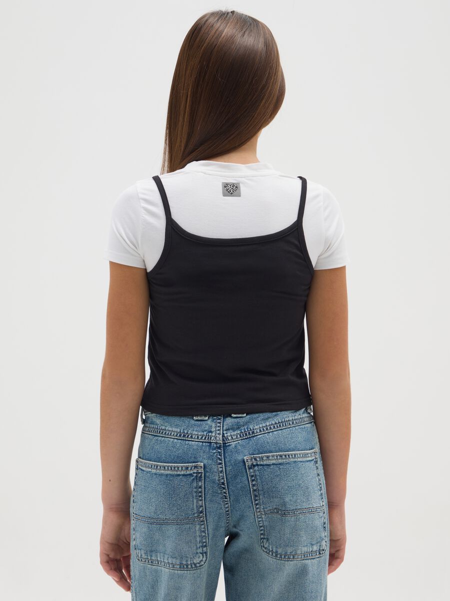 T-shirt da ragazza in cotone elasticizzato multicolor_1