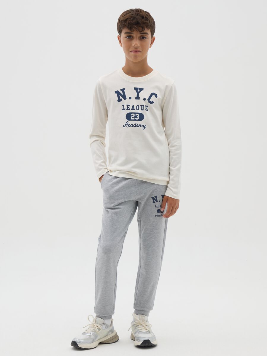 Boys' grey pure cotton joggers regular fit_1
