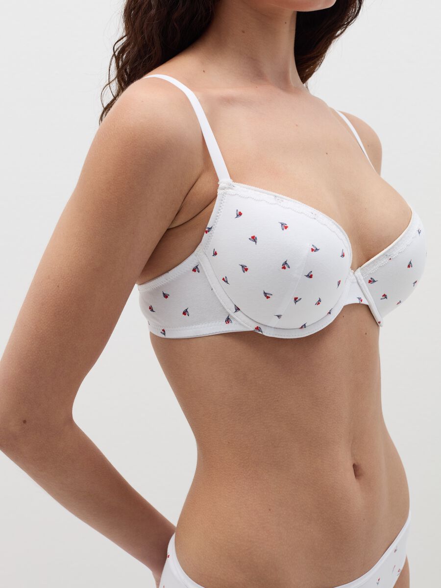 Cotton bra with small flowers print_2