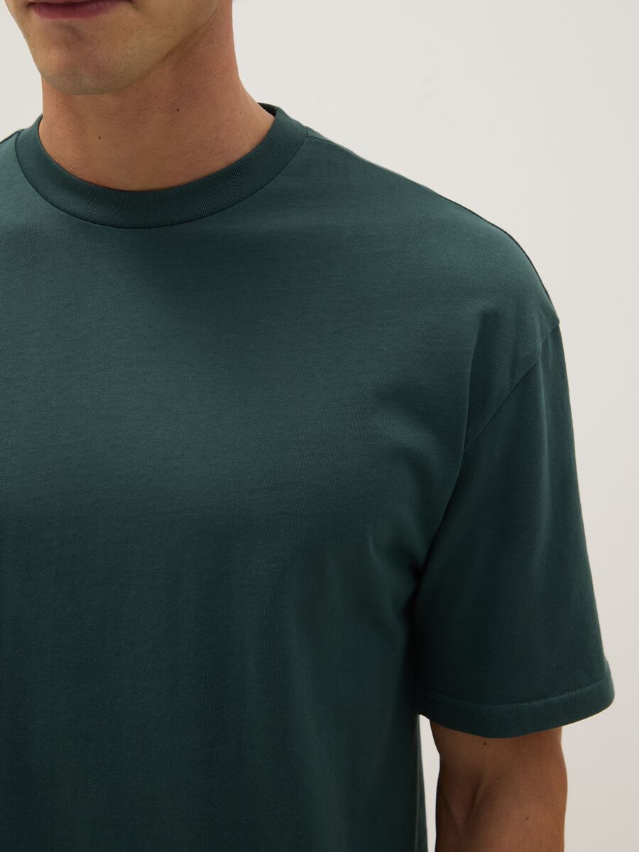 Green pure cotton relaxed fit t-shirt_3