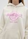 Beige cotton blend regular fit hoodie with Hard Rock Cafe logo_3