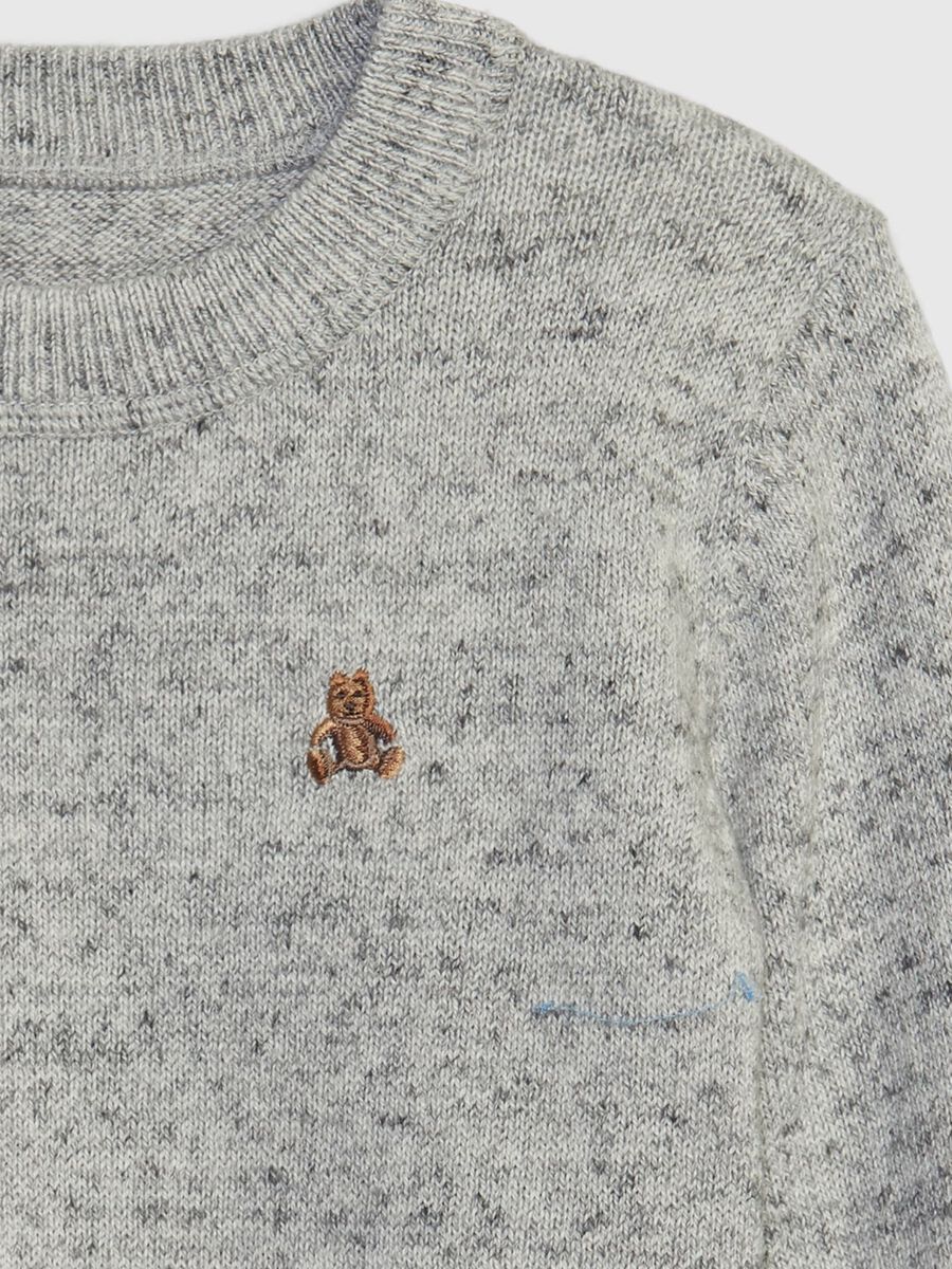 Pullover girocollo con ricamo orsetto_2