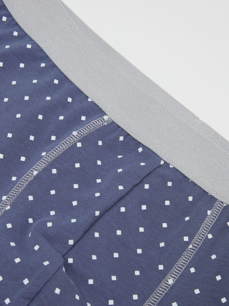 Midi boxer shorts in stretch cotton with pattern._5