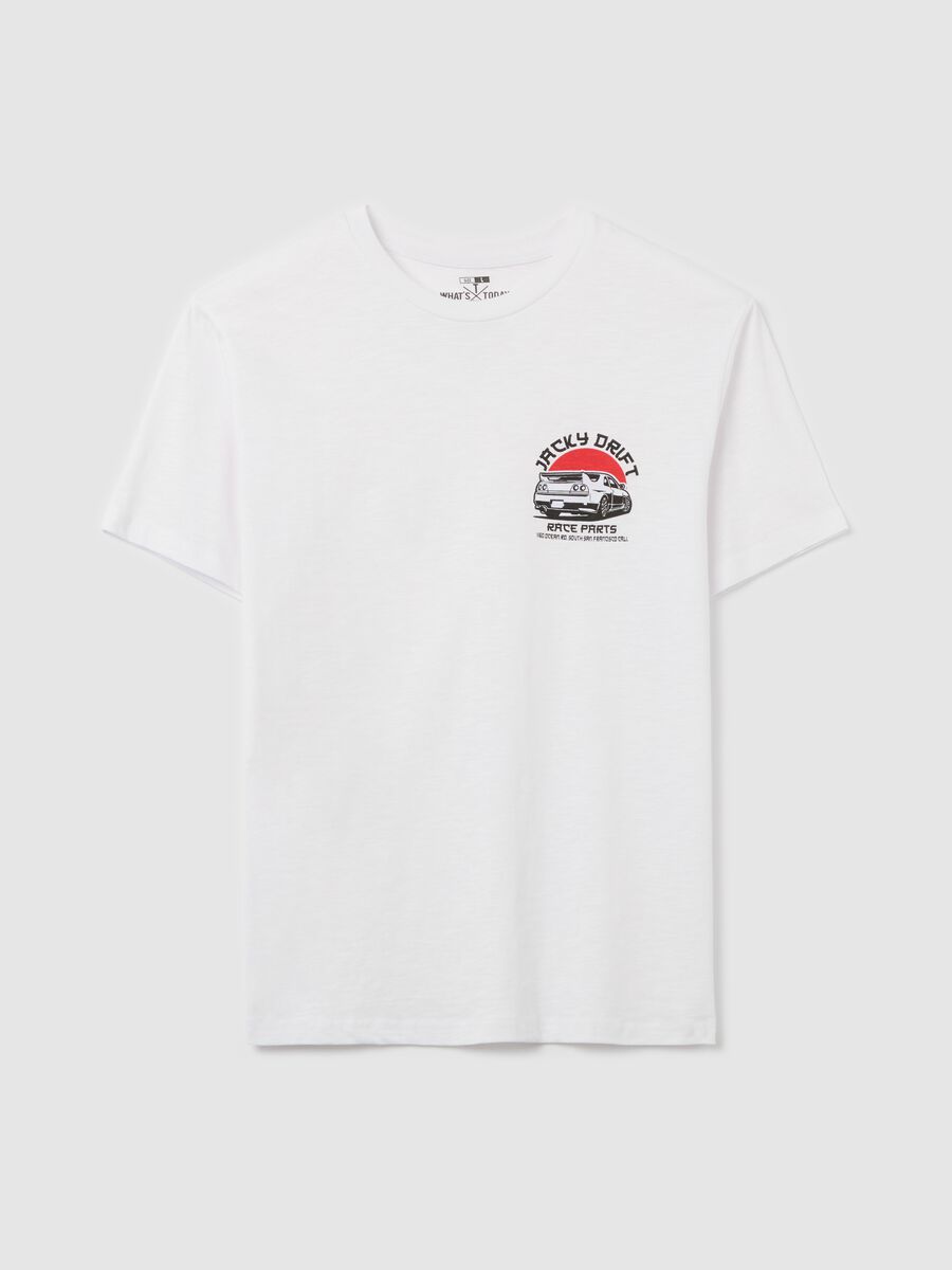 Cotton T-shirt with "Jacky Drift" racing car print_4