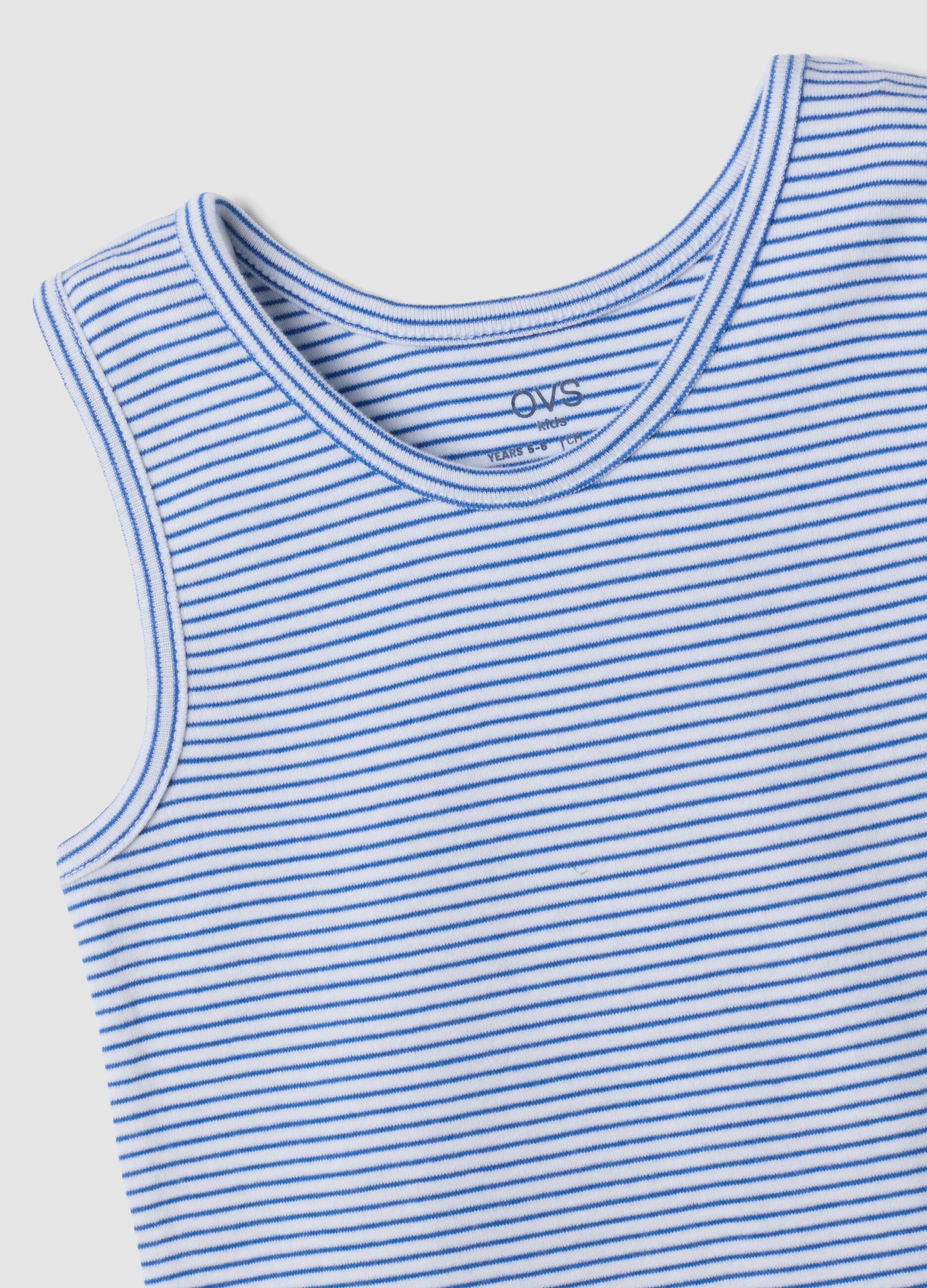 2-pack of blue organic cotton crew-neck vests