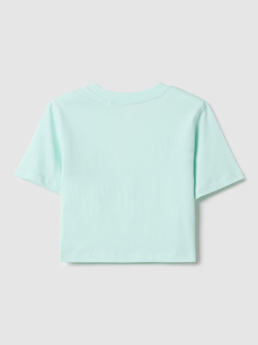 Girl's blue pure cotton boxy fit T-shirt with print_4