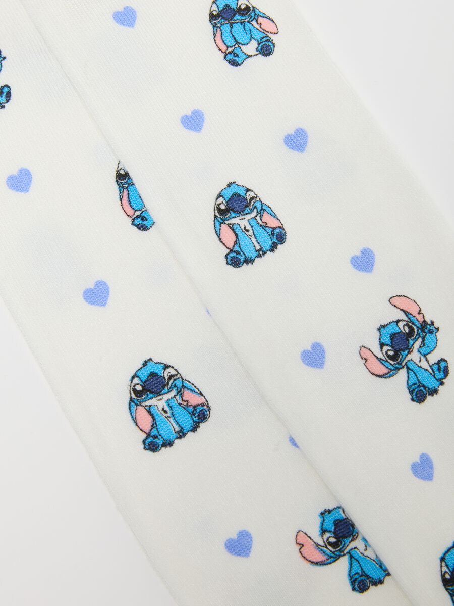 Collant bianchi da bambina in misto bamboo con stampa Disney_2