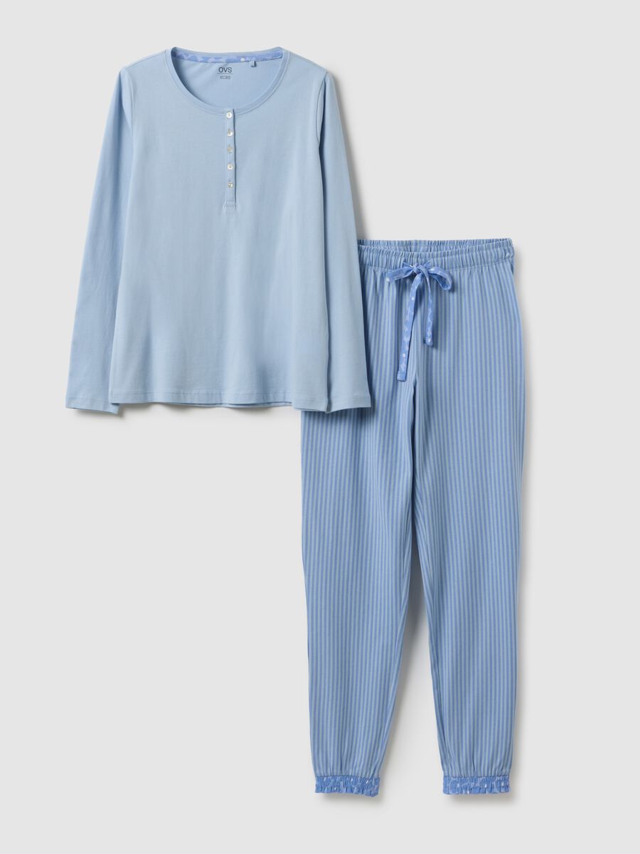 Blue striped pyjamas in pure cotton regular fit_4