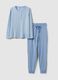 Blue striped pyjamas in pure cotton regular fit_4