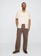 Brown Linen and Cotton Trousers_0