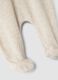 Beige organic cotton blend baby sleepsuit with feet_3