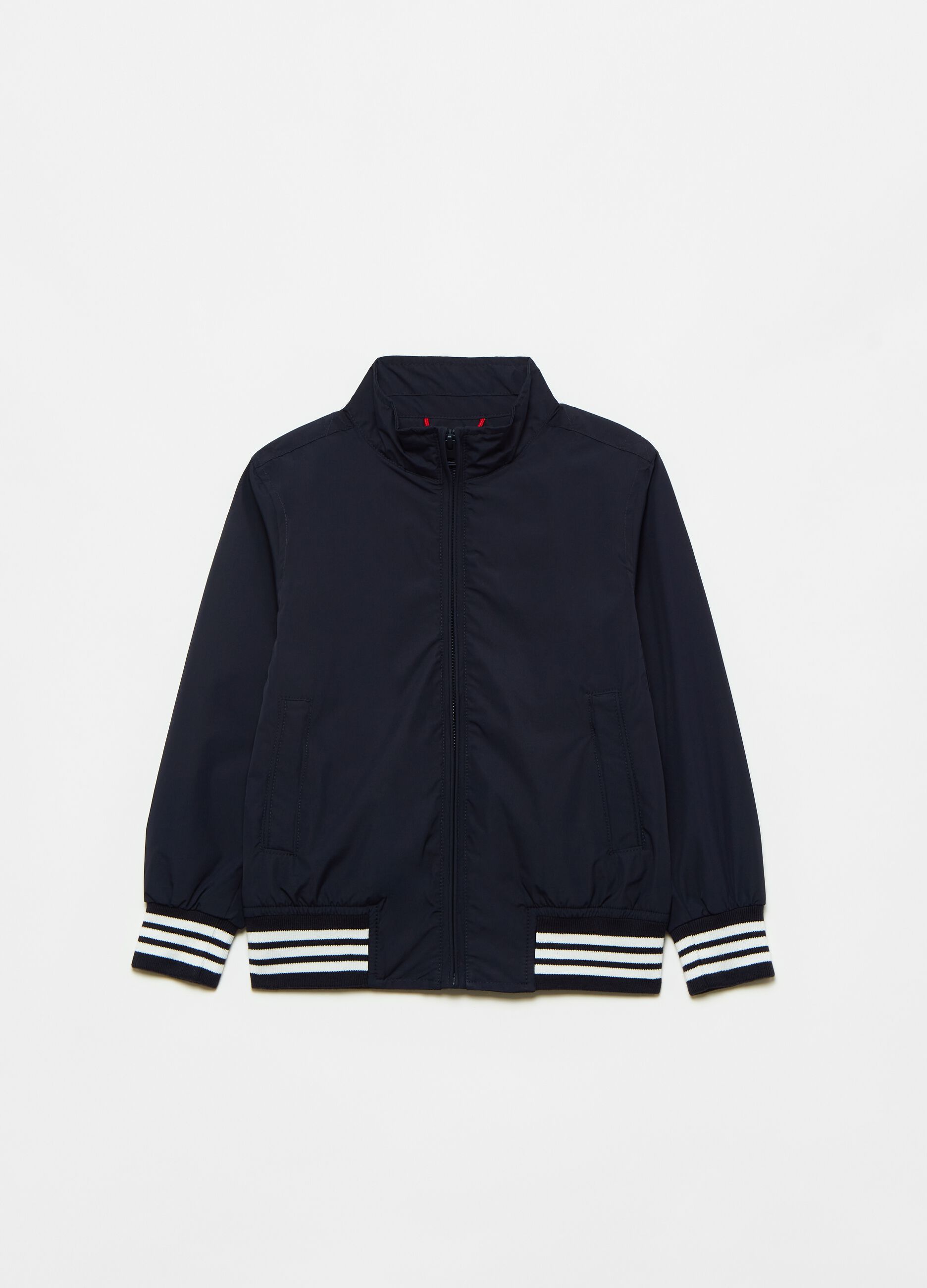 Windbreaker with striped details