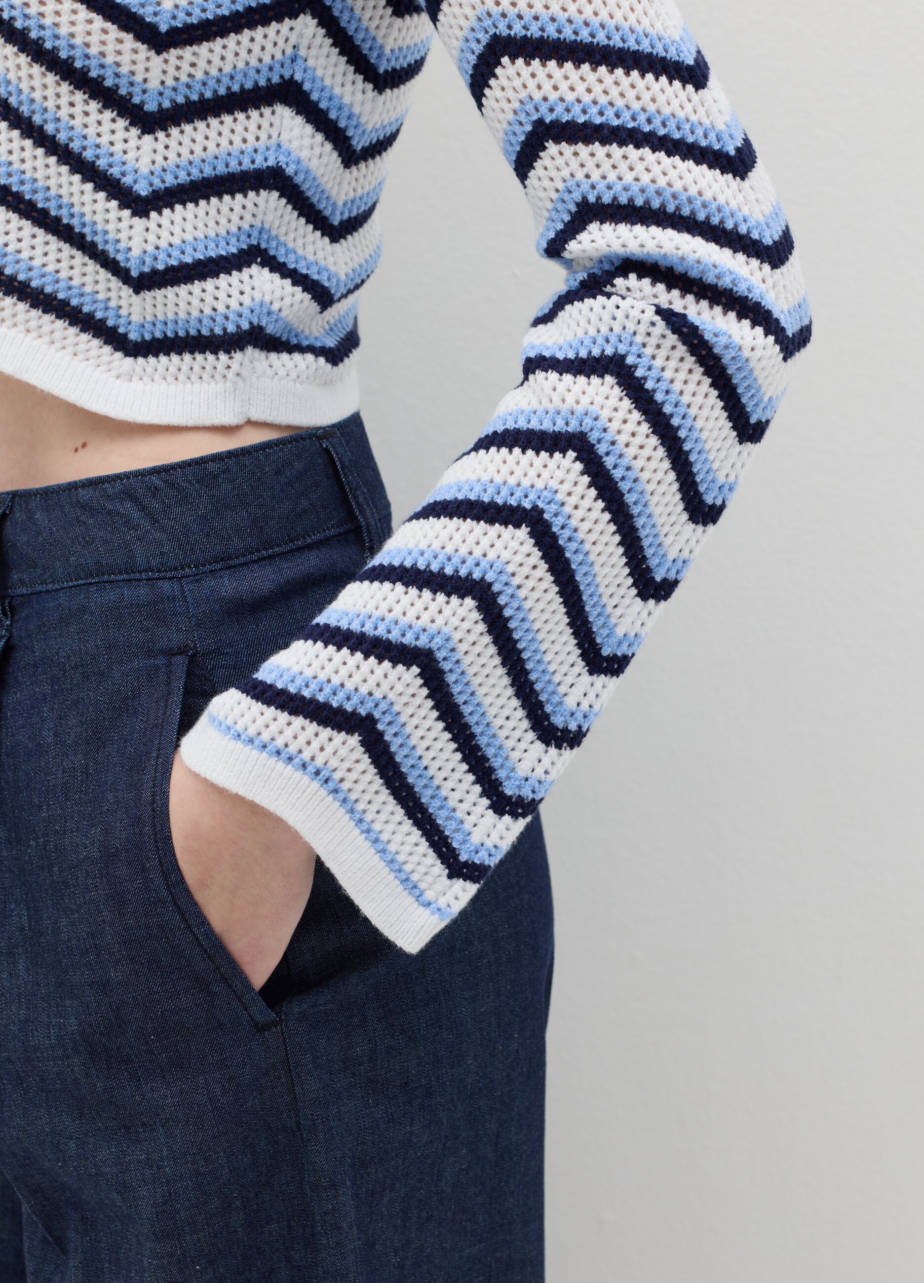 Crochet top with striped design