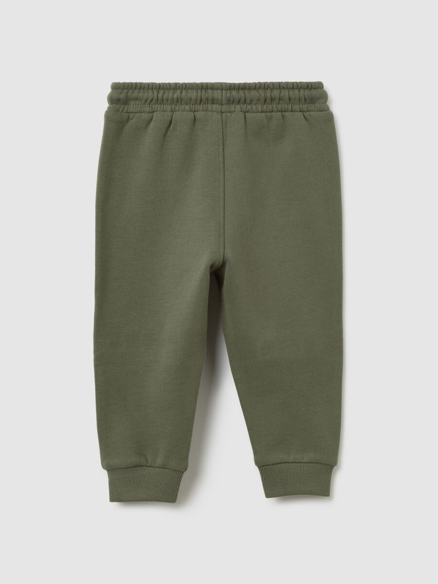Children's green pure cotton trousers regular fit with print_1
