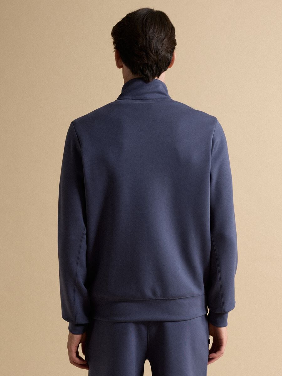 Full-zip blu con colletto in tessuto elasticizzato Easy Dry regular fit_3