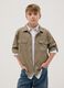 Boys' oversized fit beige pure cotton shirt_0