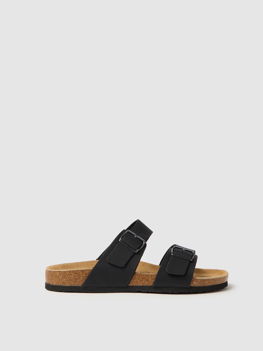 Men's multicolour genuine leather sandals with adjustable buckles_0