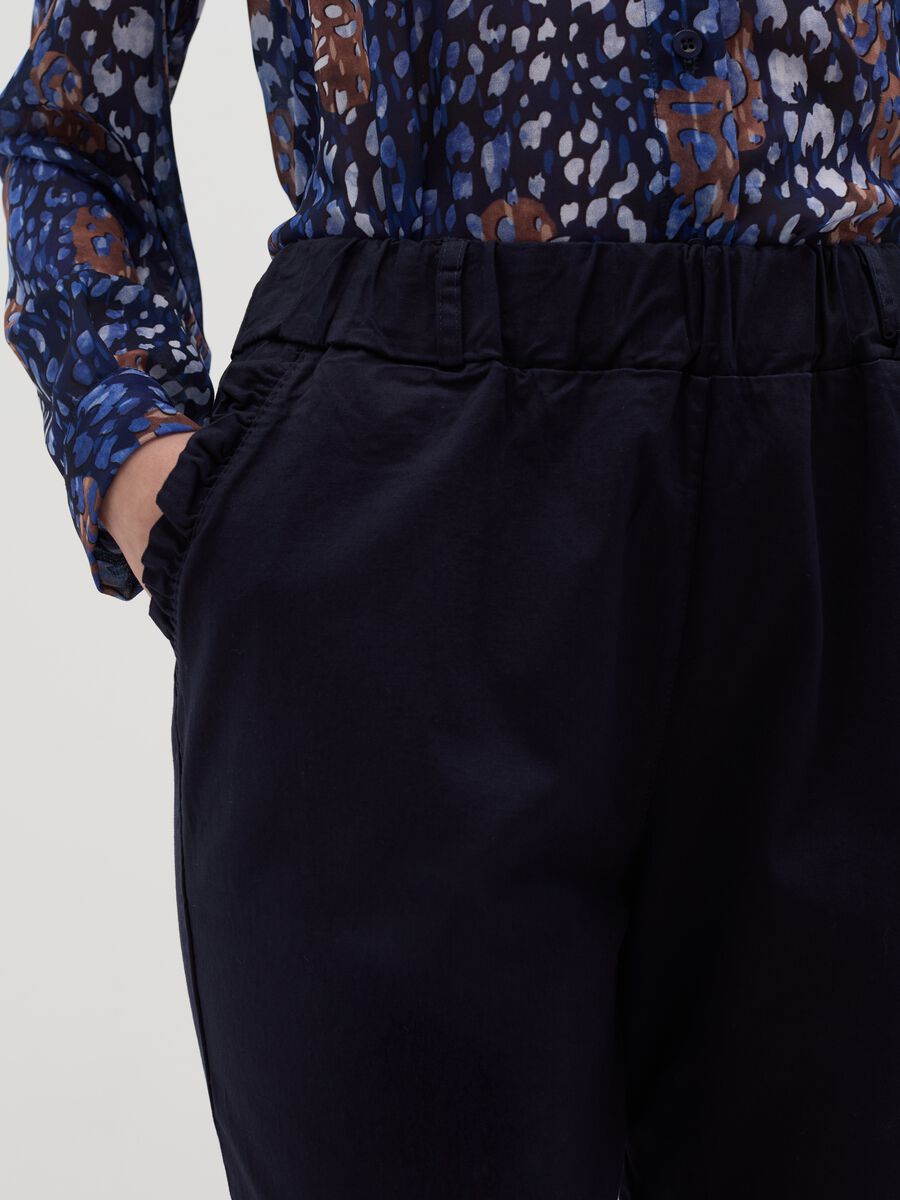 Stretch cotton trousers with drawstring_2