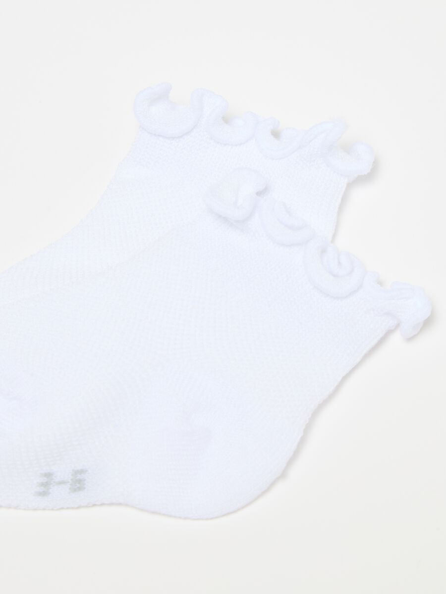 Two-pair pack short socks with wavy hem_1