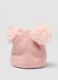 Pink ribbed wool-blend hat with two pom-poms_2
