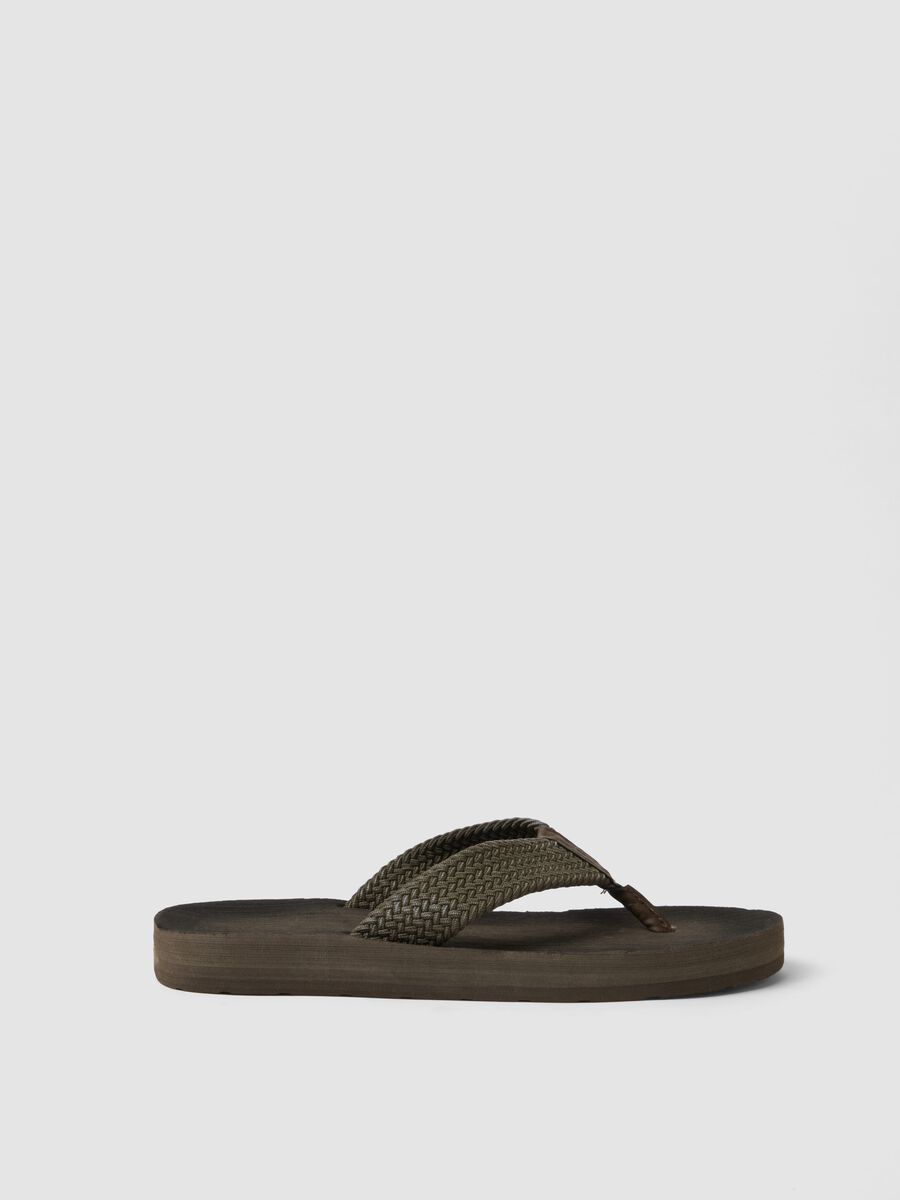 Green braided-strap flip-flops_0