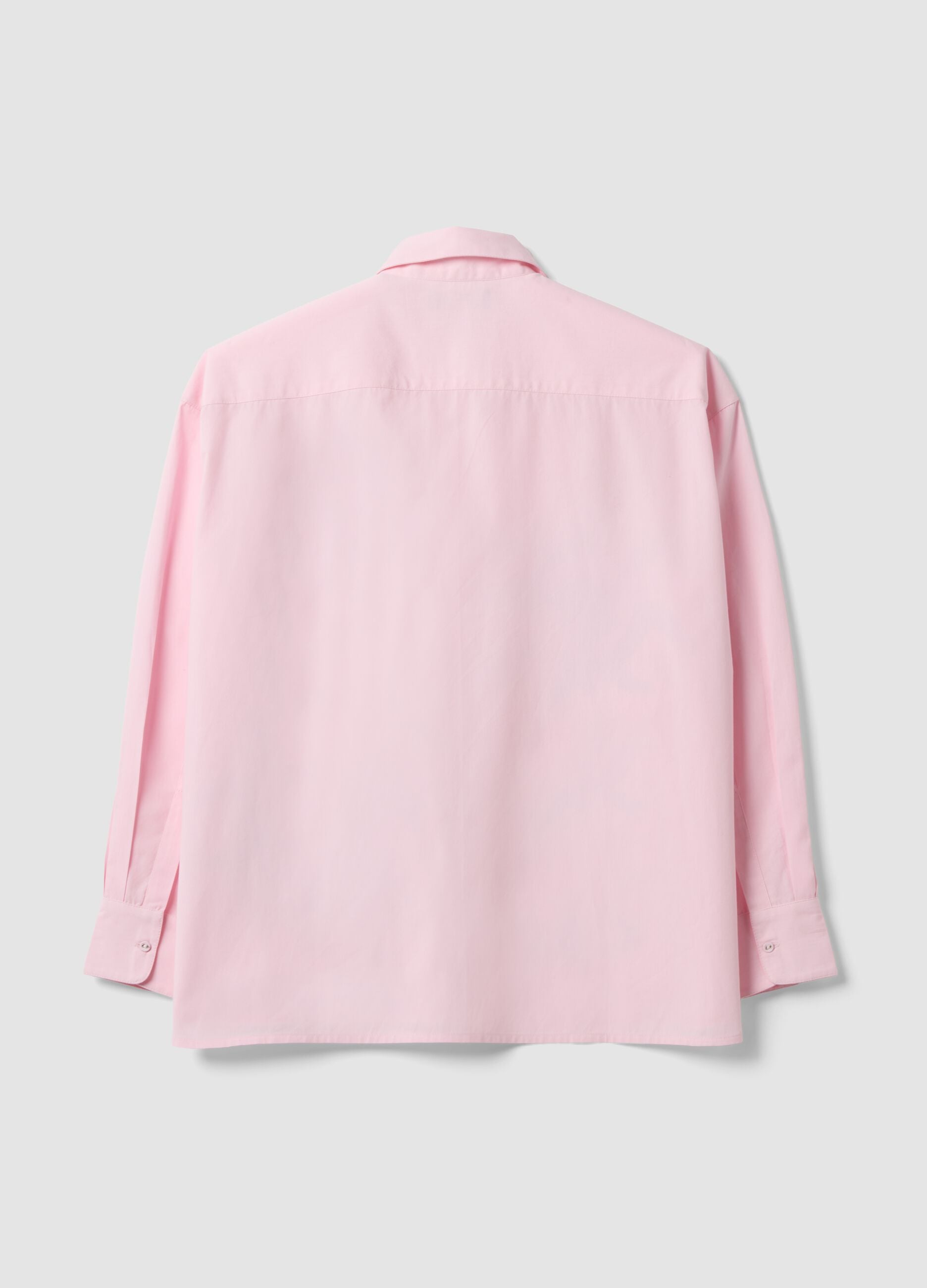 Camicia rosa in popeline di puro cotone con stampa floreale regular fit