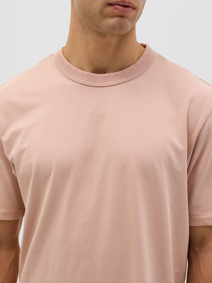 Pink short-sleeve cotton T-shirt_3