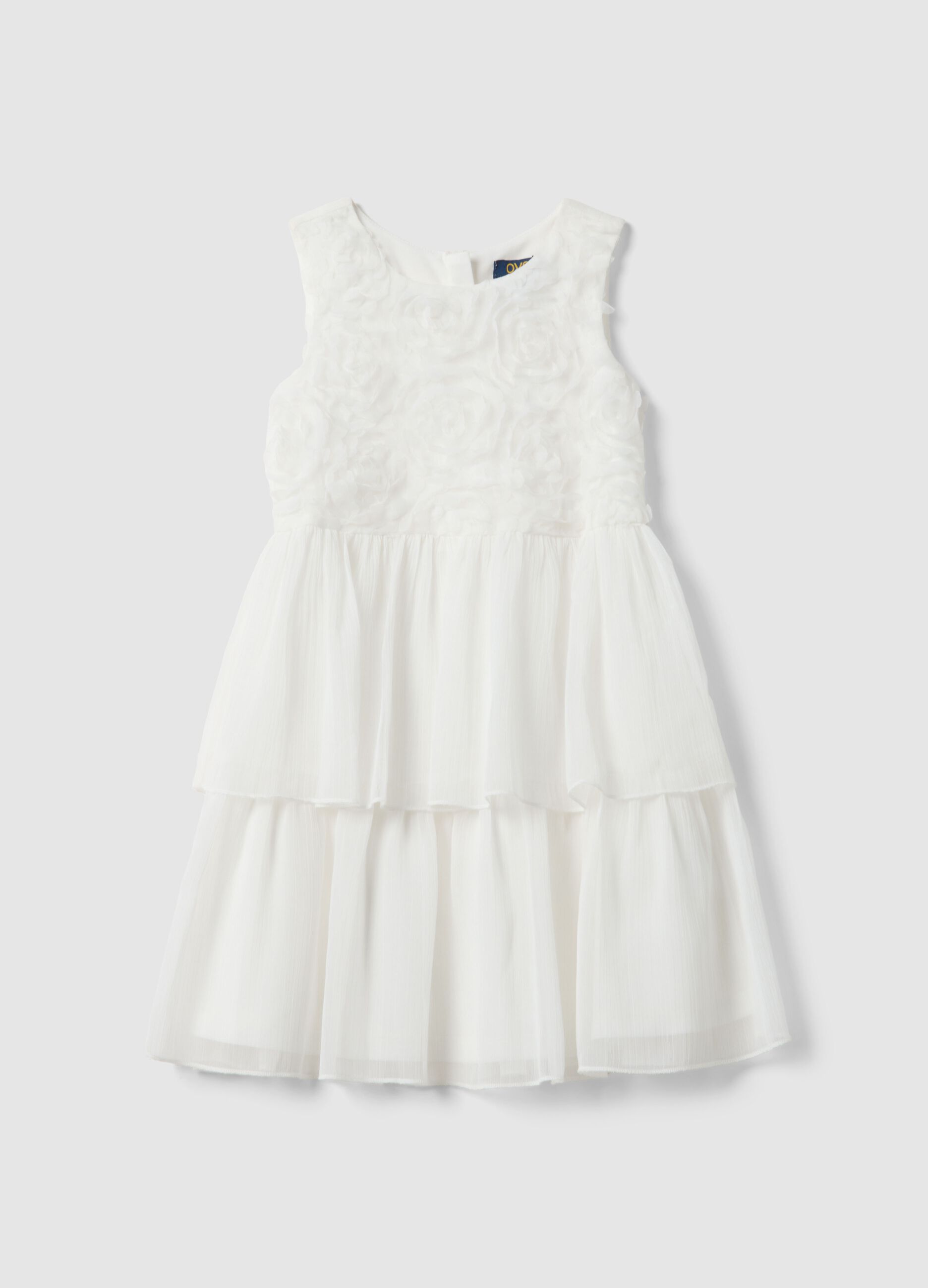 White pure cotton dress regular fit for girls