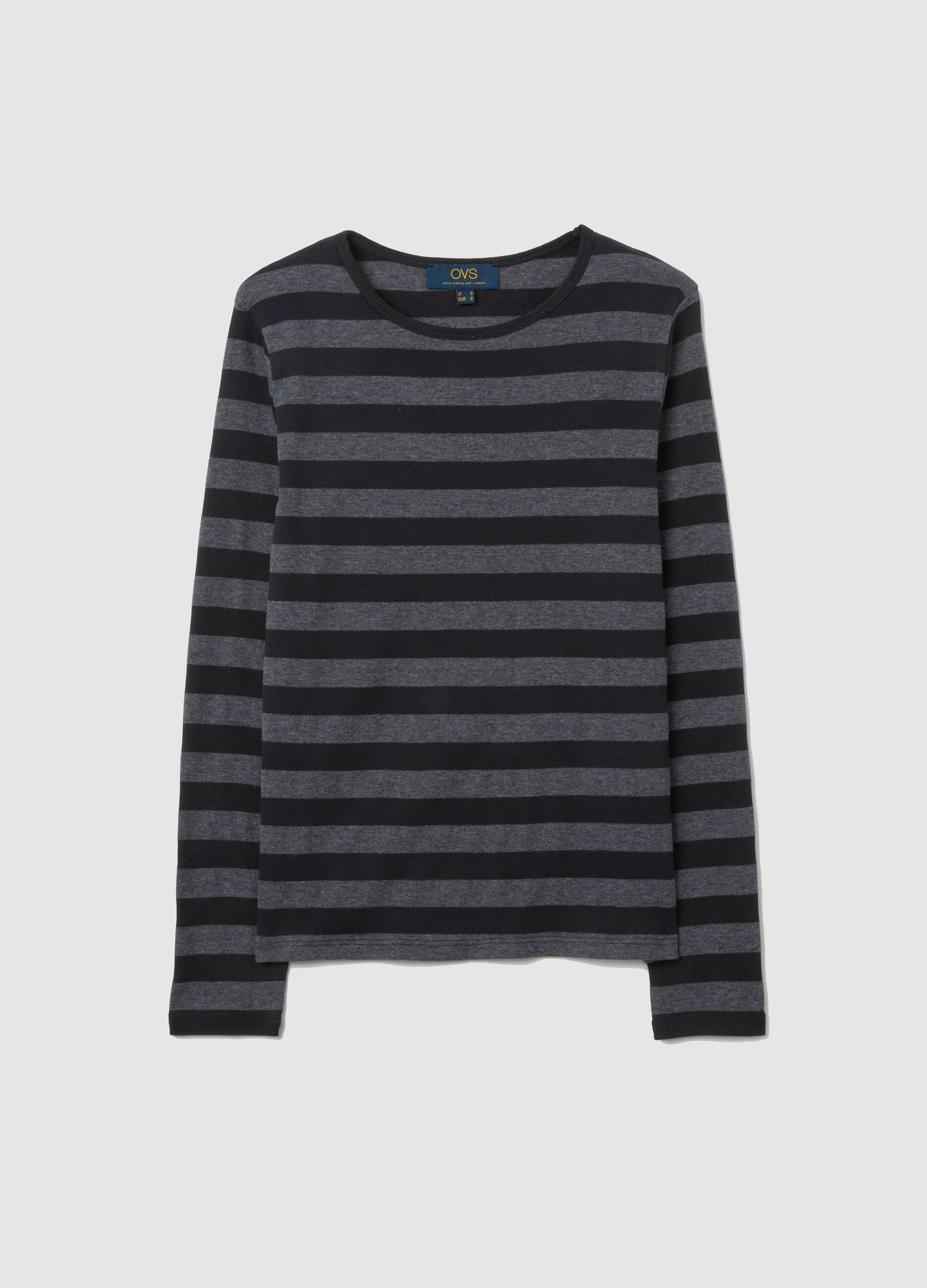 T-shirt grigia a righe