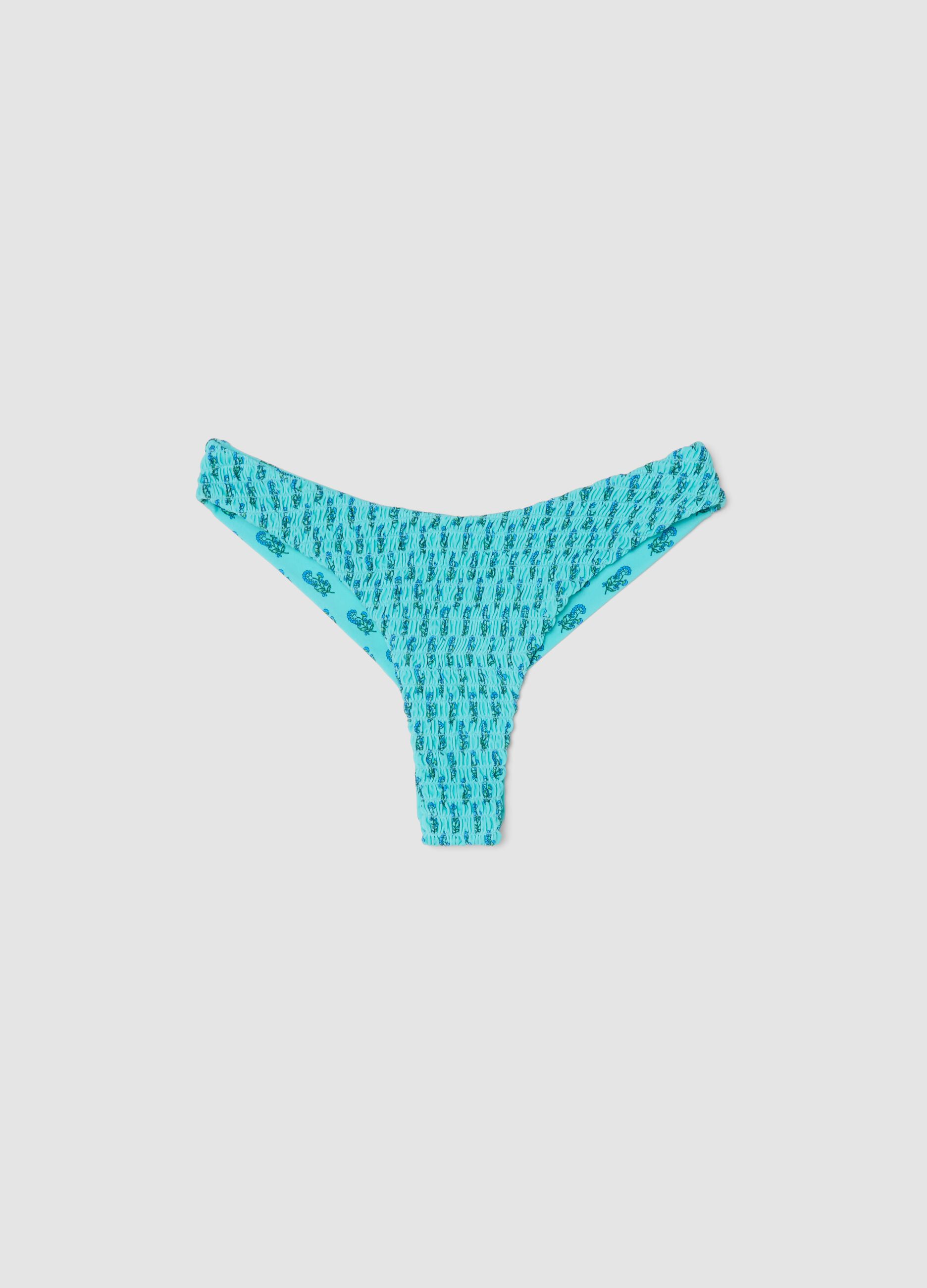 Sky-blue bikini bottoms in stretch fabric