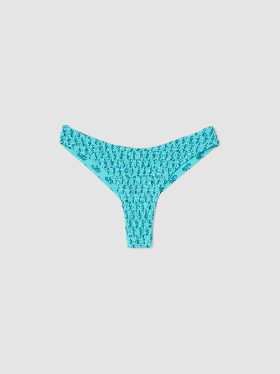Slip bikini azzurro in tessuto elasticizzato_4