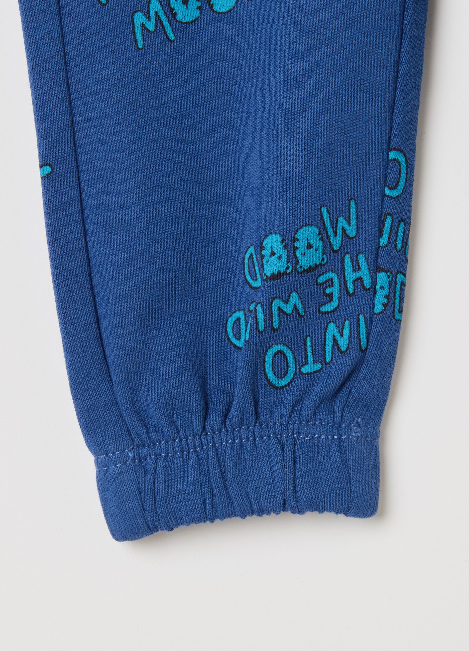 Joggers with elasticated trims and "Into the wild mood” print