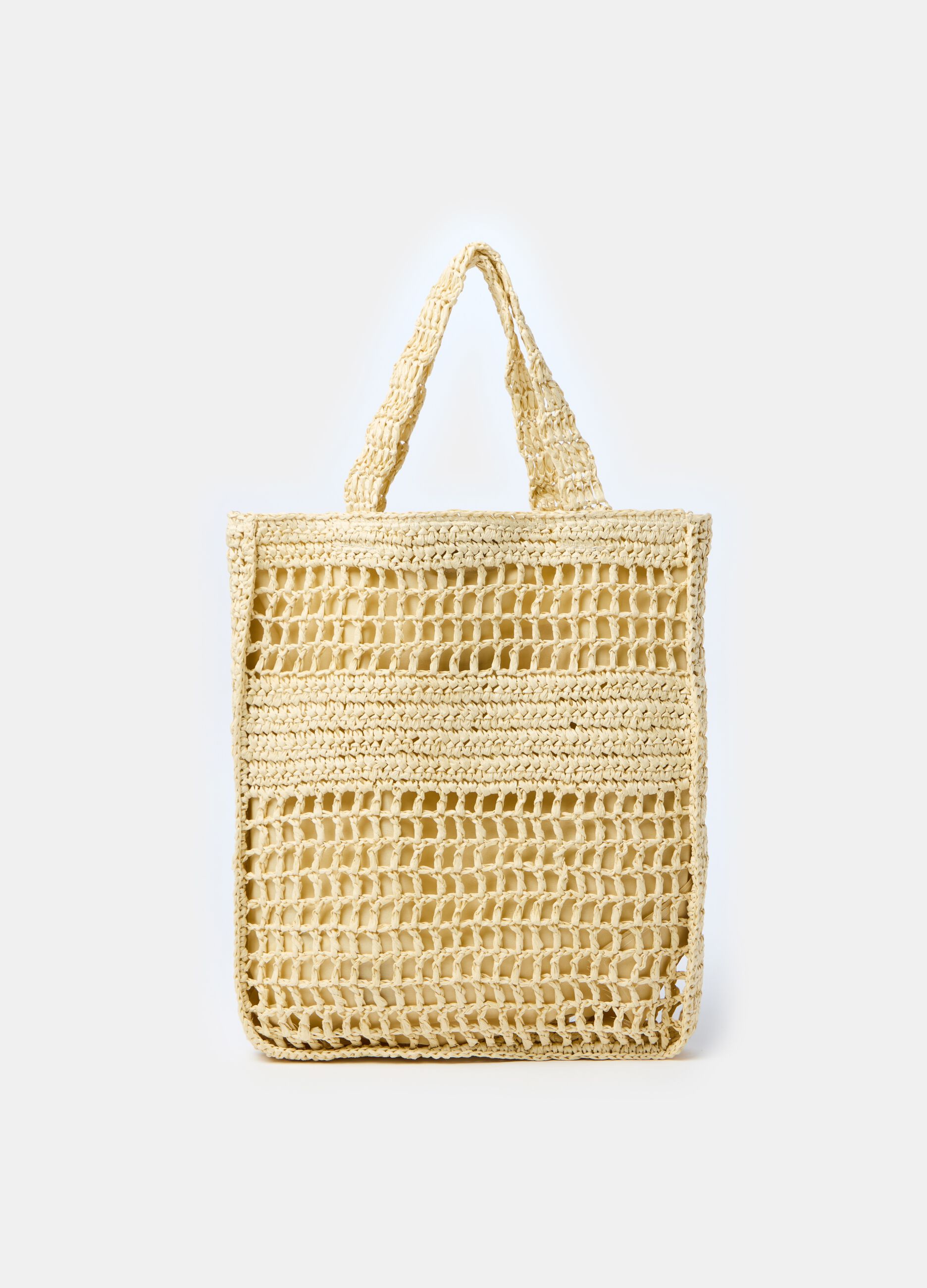 Raffia shopping tote