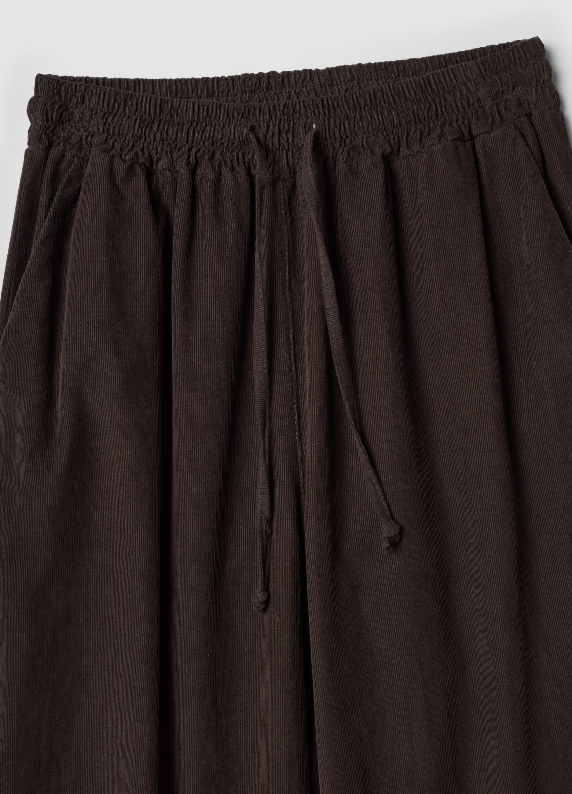 Dark brown pure cotton regular-fit trousers