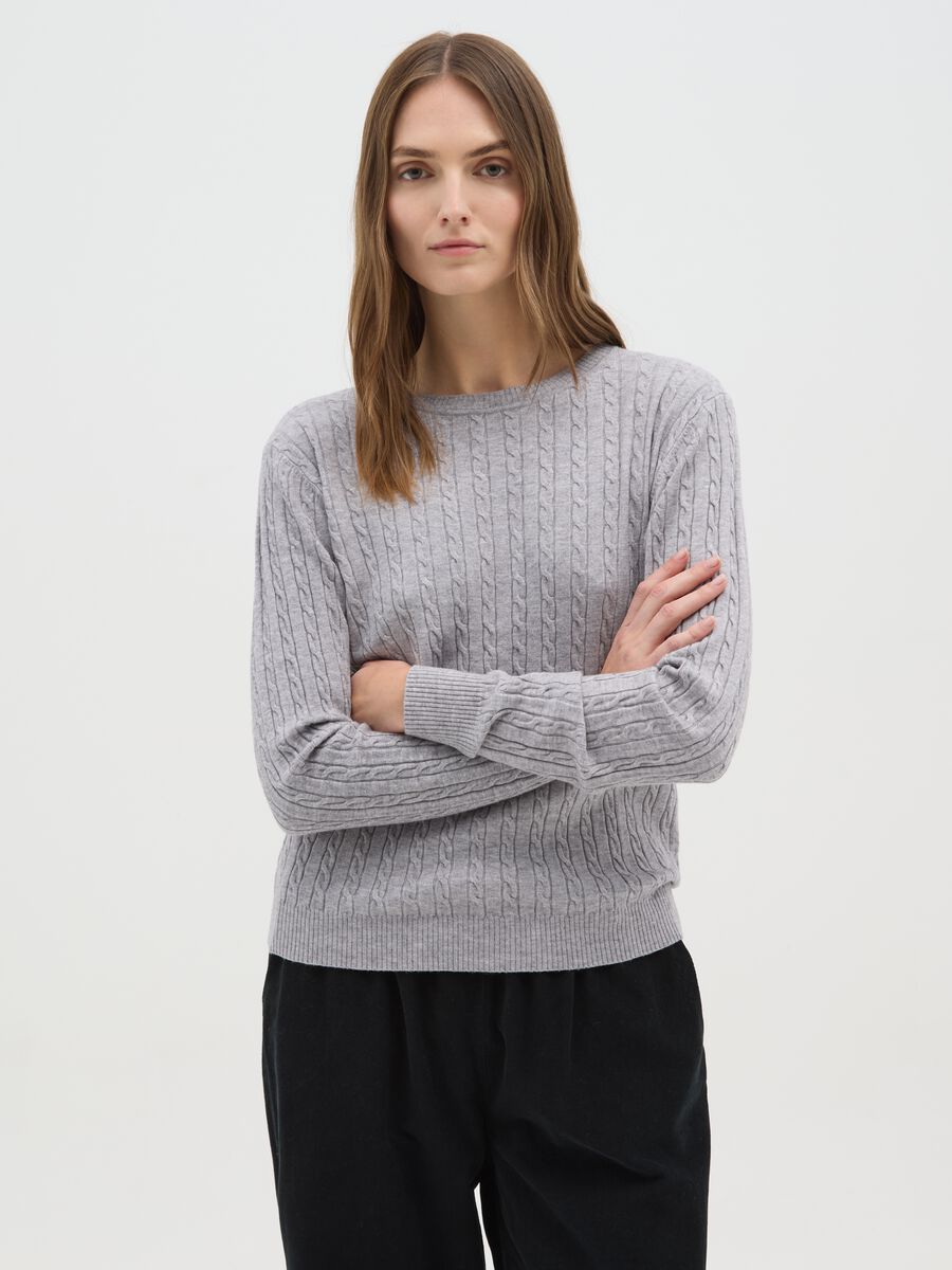 Grey Interwoven Regular Fit Jumper_0