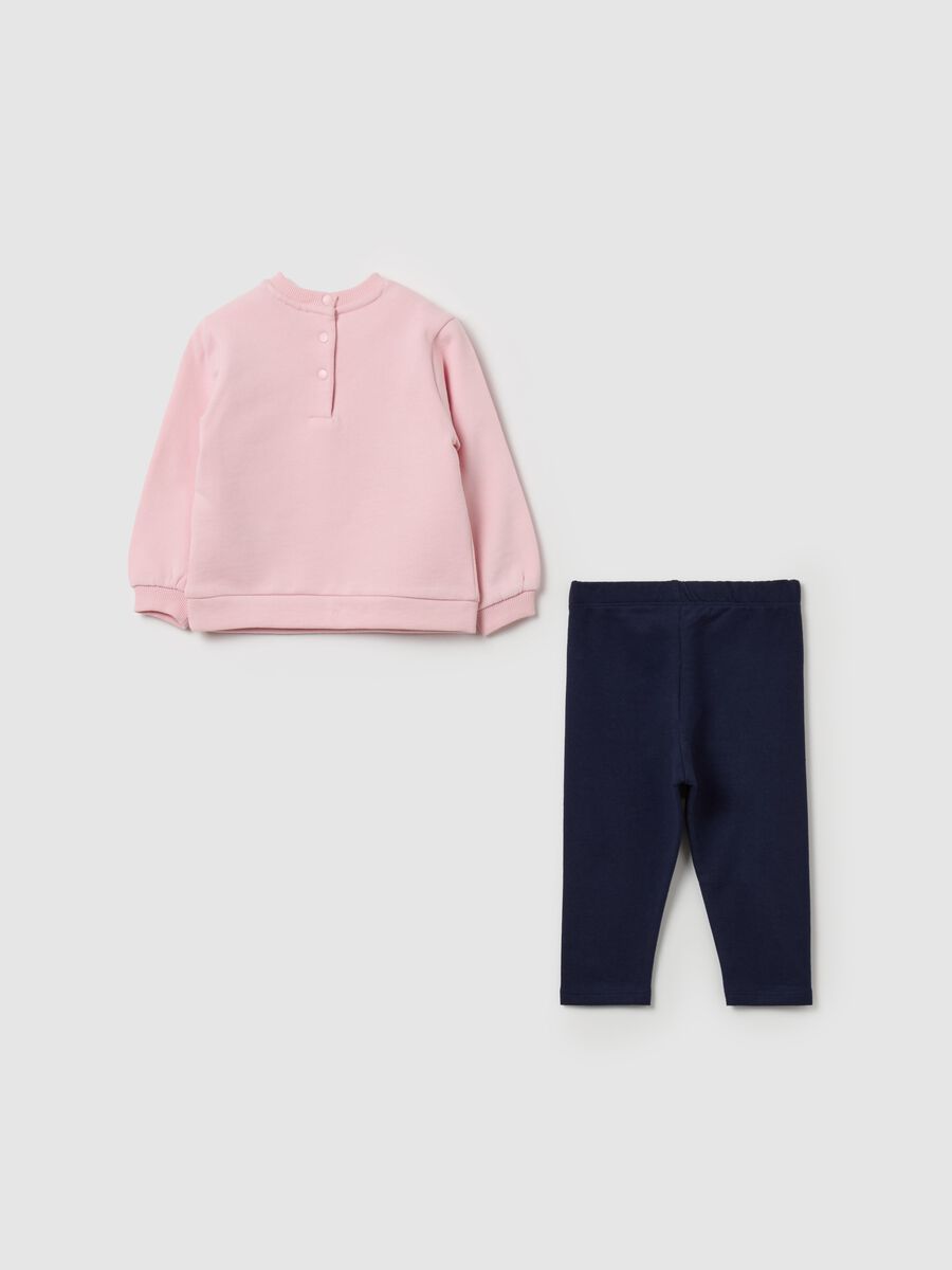 Fleece jogging set with floral print_1