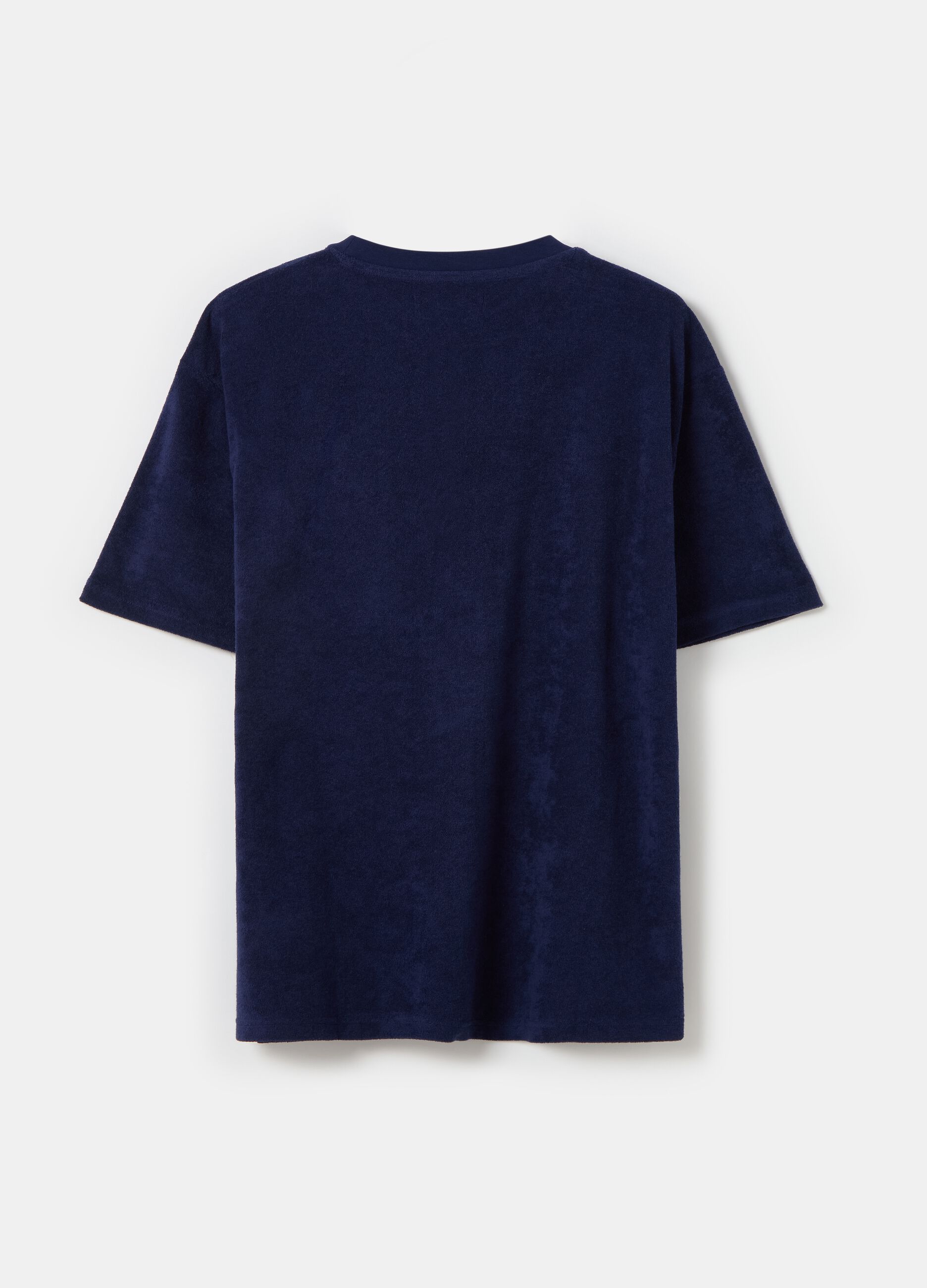 Reverse French terry T-shirt with pocket