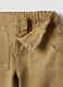 Beige pure cotton regular fit trousers for boys_2