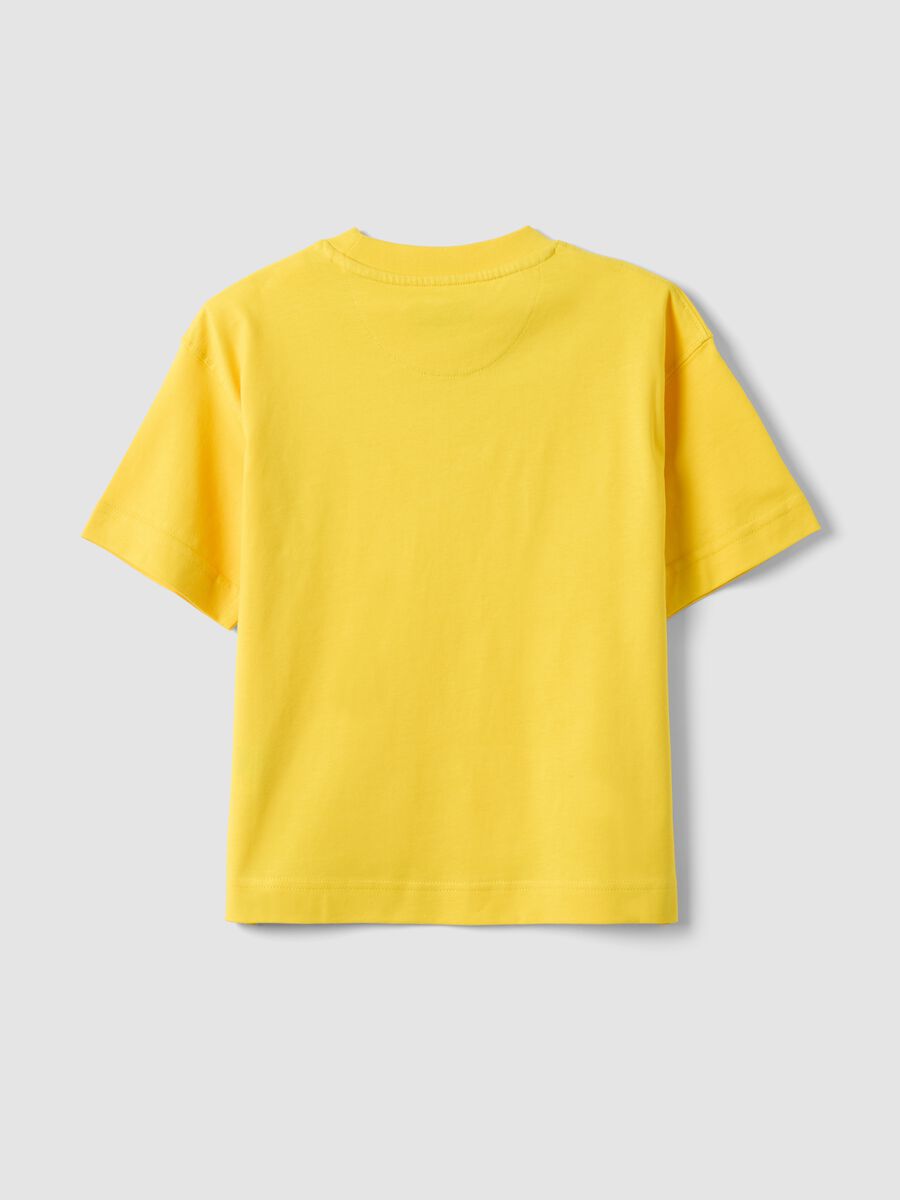 Kids' oversized fit yellow pure cotton t-shirt_4