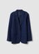 Regular Fit Blue Viscose Linen Blend Blazer_4