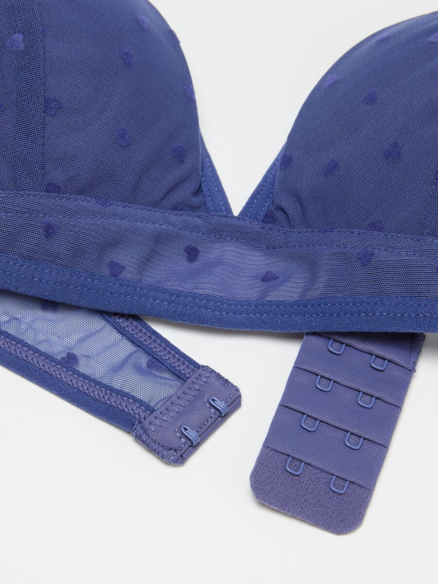 Mesh triangle bra with small hearts_5