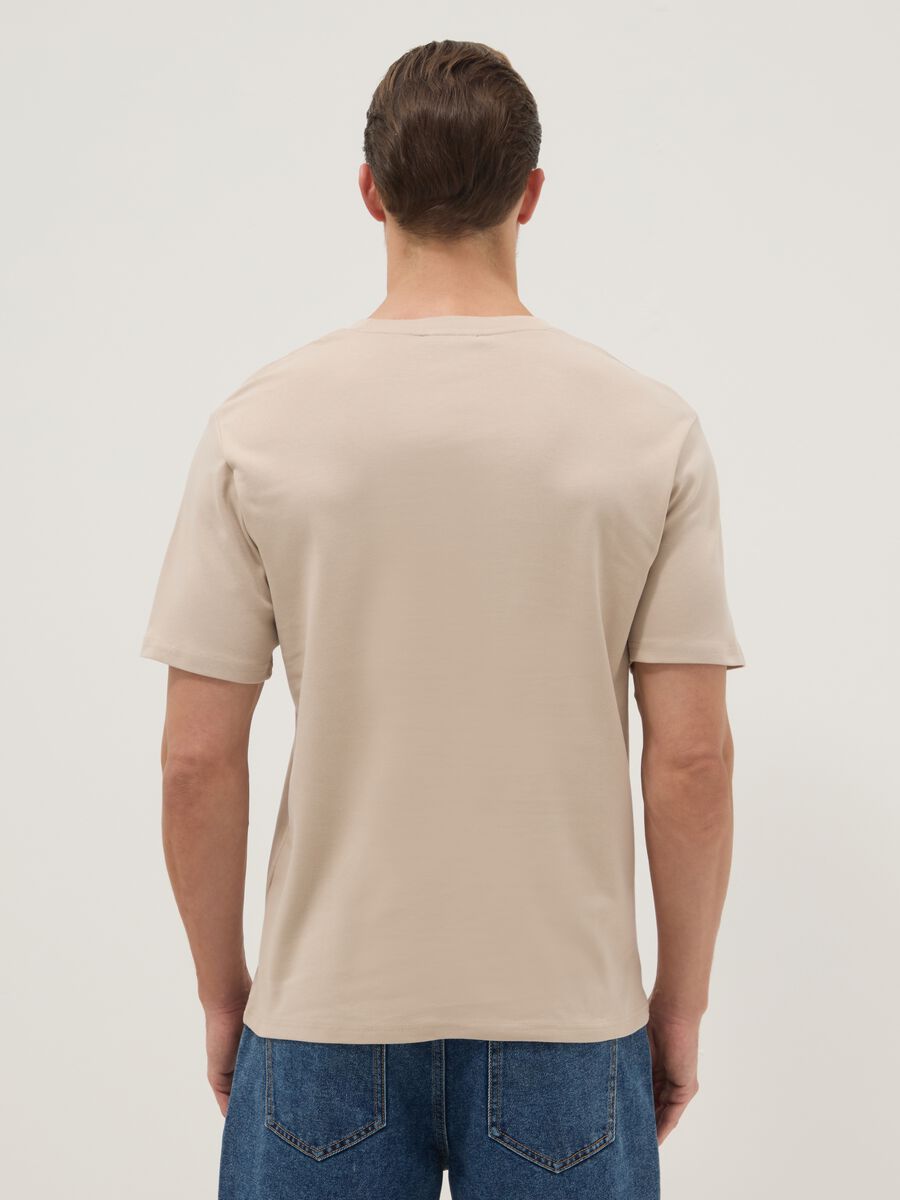 T-shirt The Iconic Tee beige in pure cotton relaxed fit_3