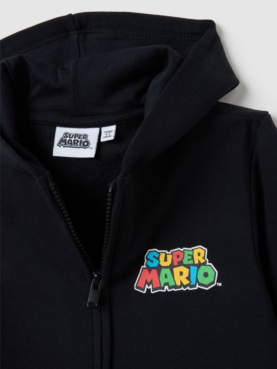 Children's black pure cotton sweatshirt regular fit with Super Mario print_2
