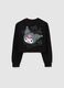 Girls' Black Pure Cotton Sweatshirt Regular Fit Crew Neck_1