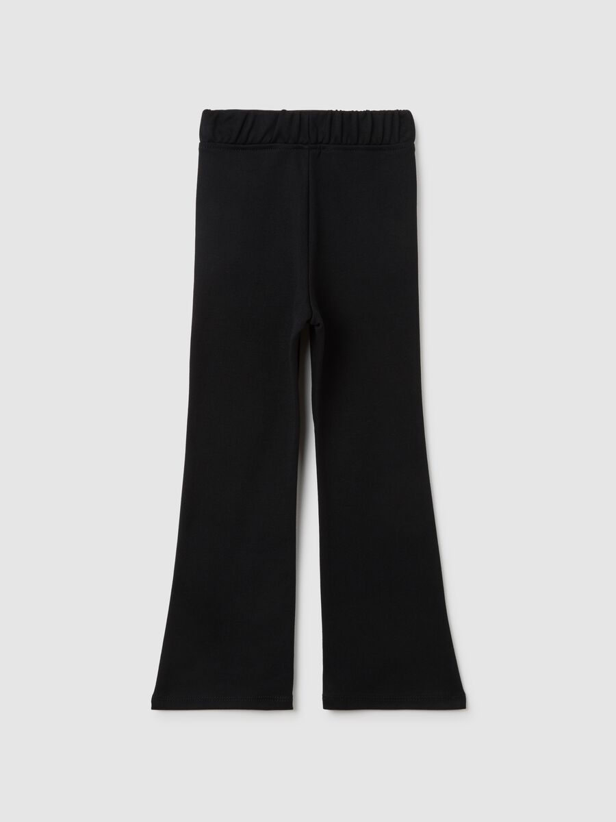 Girls' black flare leggings_1