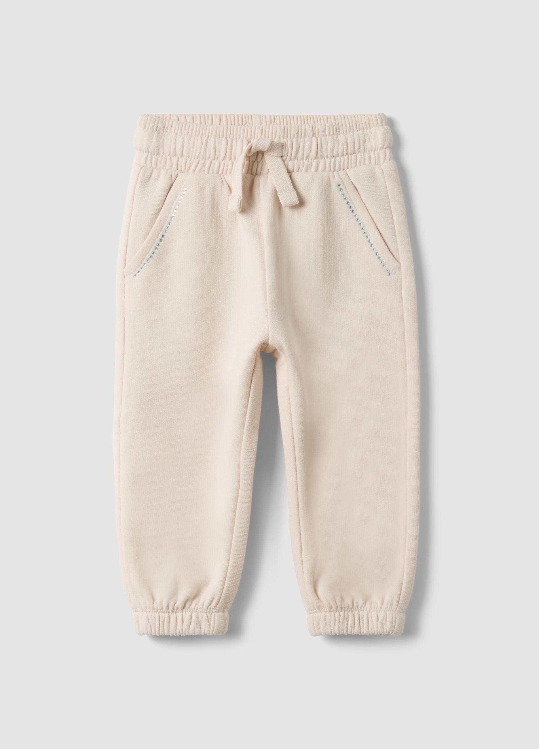 Beige pure cotton joggers