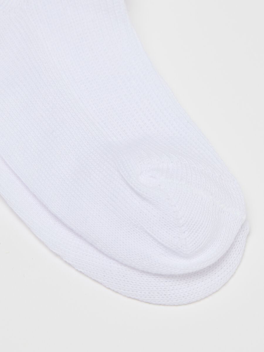 Multicolor cotton short socks for children with pink ruffle_2