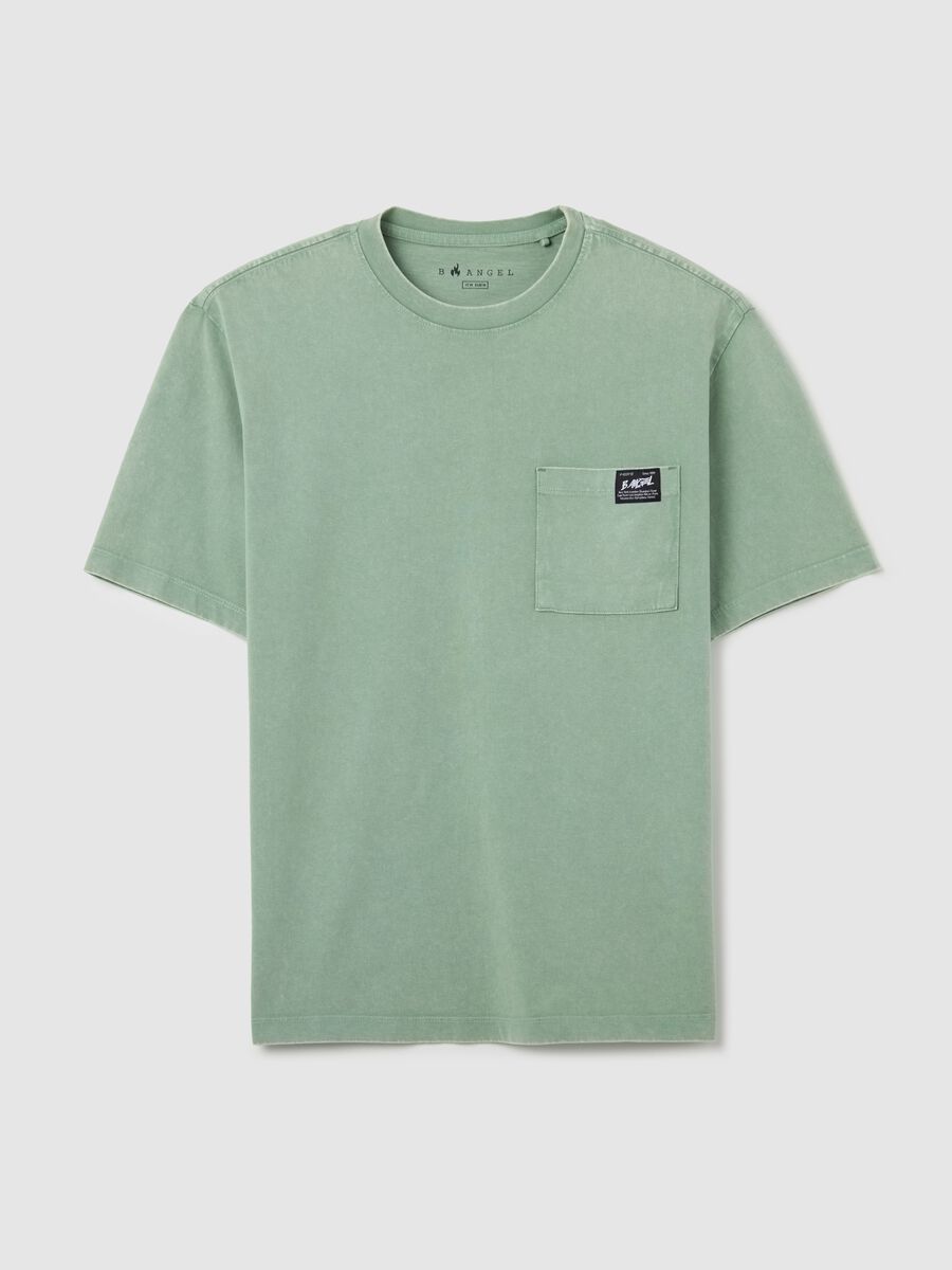 Green T-shirt with pocket in cotton by B.Angel_4