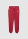 Red cotton blend jogger trousers_4