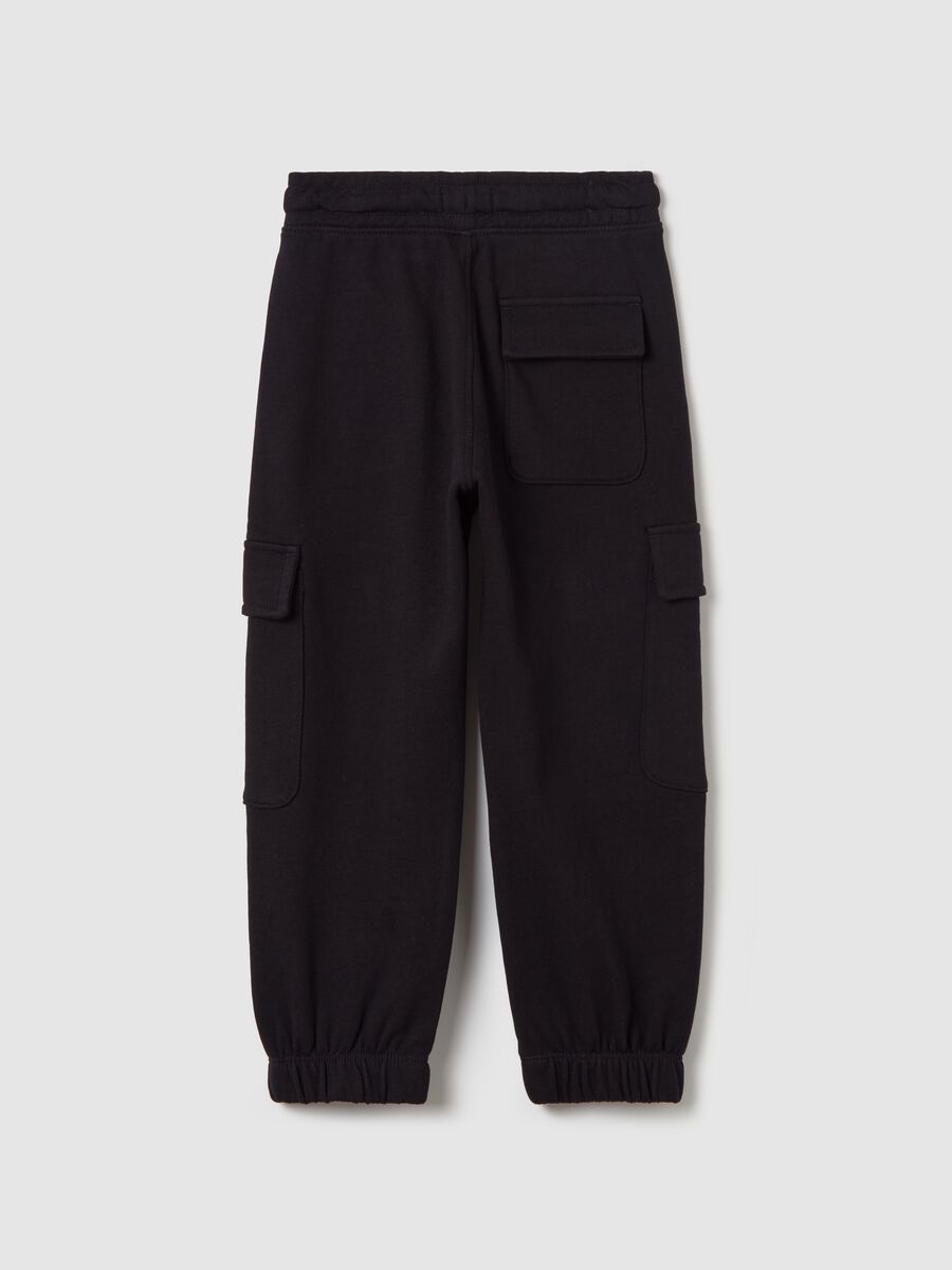Cargo joggers with drawstring and monsters print_1